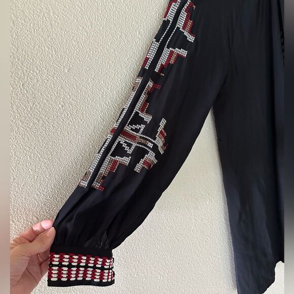 MM Vintage Beaded Embroidered Black Shift Dress Size M - Picture 2 of 7